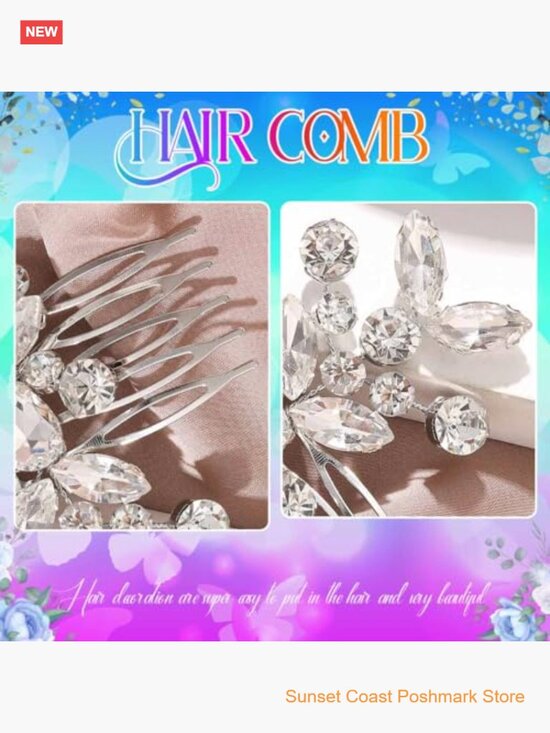 Crystal Wedding Hair Comb Rhinestone Bridal Hairpieces Bridesmaid Clips main image 5